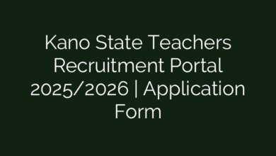 Kano State Teachers Recruitment Portal 2025/2026 | Application Form